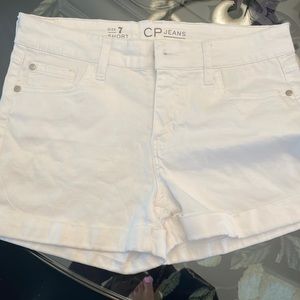 White Jean shorts